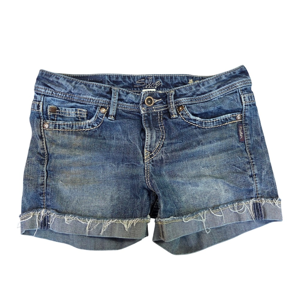 Silver Jeans Toni 3.5 Low Rise Denim Shorts Medium Wash W28 L5135SDI371 Western